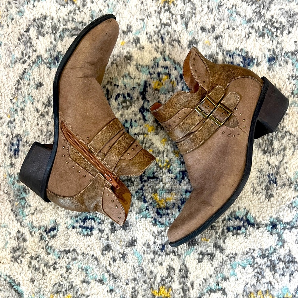 Brown Western Ankle Boots